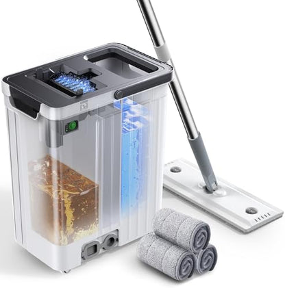Mop and Bucket Set | Auto-Spray Cleaning | Dirty Water Separation