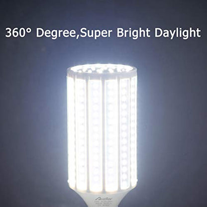 55W LED Corn Light Bulb (E39 Large Mogul Base) 5500Lm 6000K Cool White Daylight, for Metal Halide HID HPS Replacement Garage Parking Lot High Bay Warehouse Street Lamp Lighting 85V-265V