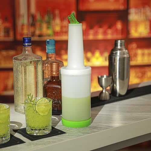Restaurantware 1 qt Green Plastic Quick Pour Storage Container Bottle - color: Green, size: 32 Ounces