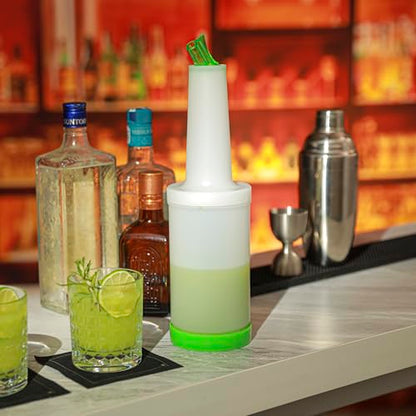 Restaurantware 1 qt Green Plastic Quick Pour Storage Container Bottle - color: Green, size: 32 Ounces