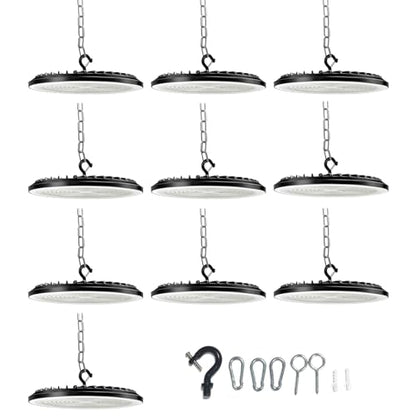 UFO LED High Bay Light 175W, 6500K Cool White Daylight LED Shop Light for Garage, Warehouse, Ceiling, Workshop, Factory, Barn, Utility & Commercial Overhead Lighting Fixture, 10 Pack - size: 175W 6500K-10 Pack