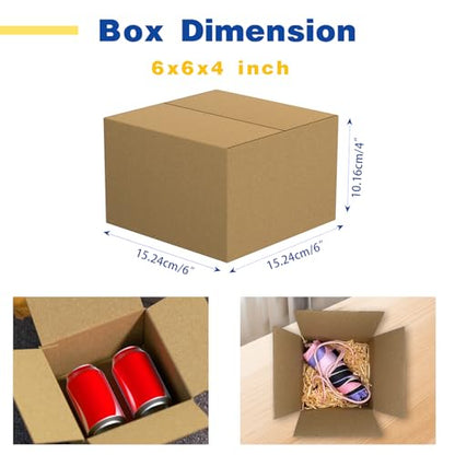 30 Pack 6x6x4 inches Small Shipping Boxes Brown Corrugated Cardboard Boxes for Packing, Mailing, Moving, Business - size: 6x6x4 inch