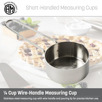American METALCRAFT, Inc. 1/4 Stainless Steel Measuring Cup, 1/4-Cup, Silver,MCW14 - size: 1/4-Cup