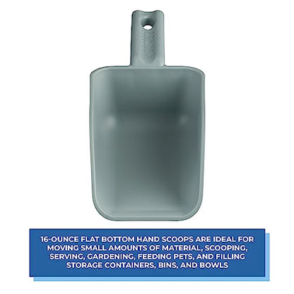 Vikan Remco 630088 Color-Coded Plastic Hand Scoop - BPA-Free Food-Safe Kitchen Utensils, Restaurant and Food Service Supplies, 16 oz, Gray - color: Gray, size: 16 ounces