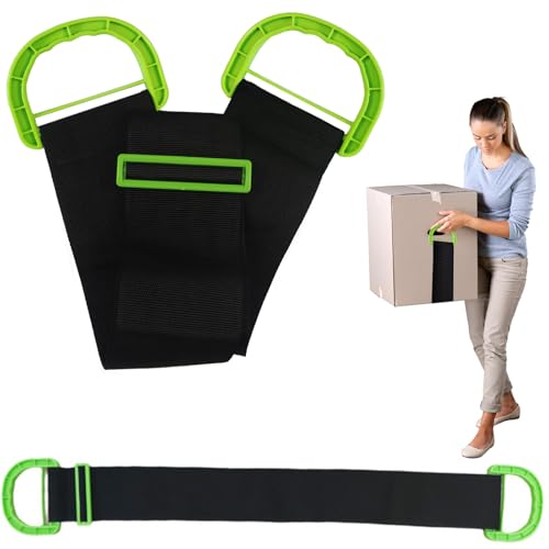 2Pack 1-Person Handle Moving Lifting Straps Support up to 660Lbs - color: Green-One Person Strap