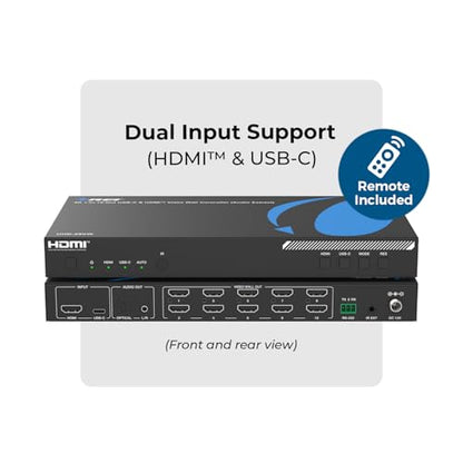 OREI 3x3 HDMI/USB-C Video Wall Controller 4K with RS-232, Audio Extract