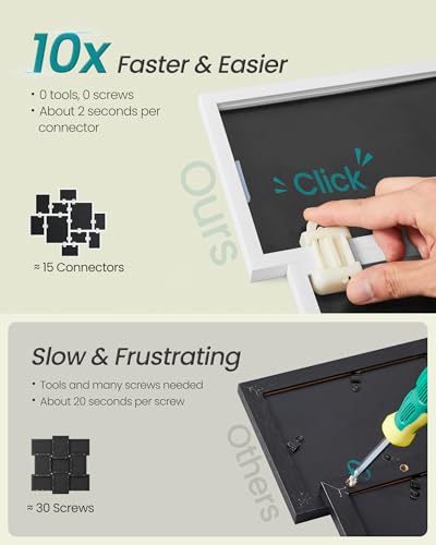 SONGMICS 10 Tool-Free Assembly Collage Photo Frames for Wall - color: Cloud White, size: 8*10 2 pack+ 5*7 4 pack + 4*6 4 pack