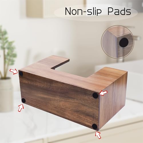 Acacia Wood Paper Towel Dispenser, Wooden Napkin Holder, Paper Towel Holder for Bathroom, Kithchen, and Office, Multifold C-Fold, Z-Fold, Trifold Paper Hand Towel Dispenser