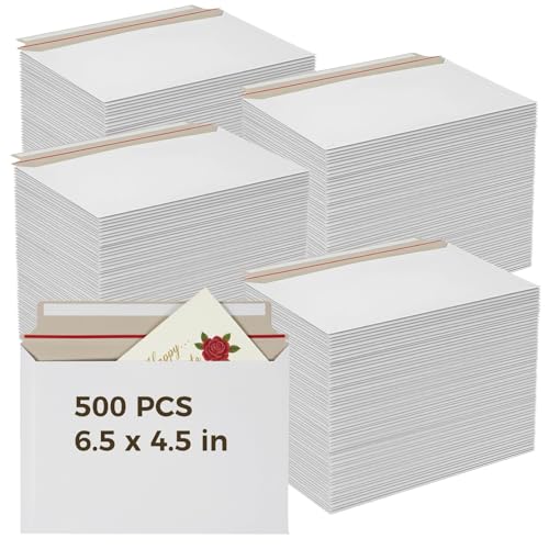 500 PCS 6.5 x 4.5 Inch Self Seal Rigid Mailers, White Rigid Photo Mailers, Rigid Mailer Self Seal Cardboard Envelopes for Photos, Document, CD, Coins, Stamps (500) - color: 500