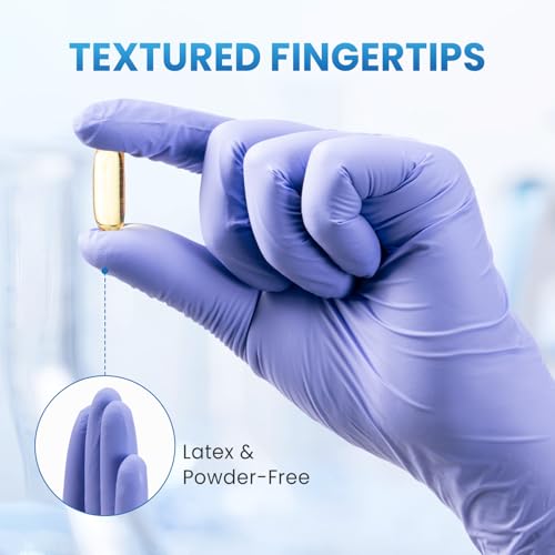 Borje Nitrile Exam Gloves Large, 100 Count Disposable Gloves, Iris Blue - color: Iris Blue, size: Large