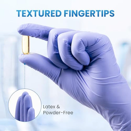 Borje Nitrile Exam Gloves Large, 100 Count Disposable Gloves, Iris Blue - color: Iris Blue, size: Large