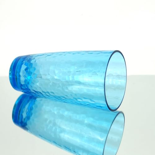 26-Ounce Plastic Tumblers (Set of 6), Reusable Plastic Mugs, BPA-Free Acrylic to Drink Mugs, Shatter Resistant, Textured Interior, Dishwasher Safe (Blue, 26 Ounce) - color: Blue, size: 26 Ounce