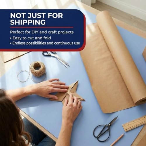 BOX USA Kraft Paper Roll 12 x 8400" (720'), 50# Recycled for Packing - size: 12" x 720'