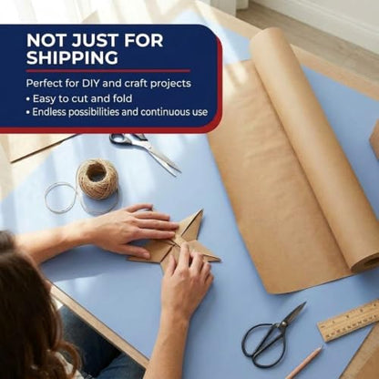 BOX USA Kraft Paper Roll 12 x 8400" (720'), 50# Recycled for Packing - size: 12" x 720'