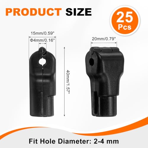 uxcell 25Pcs Peg Hook Locks, 4mm Anti Sweep Theft Stop Peg Locks, Black - color: Black, size: 4 mm