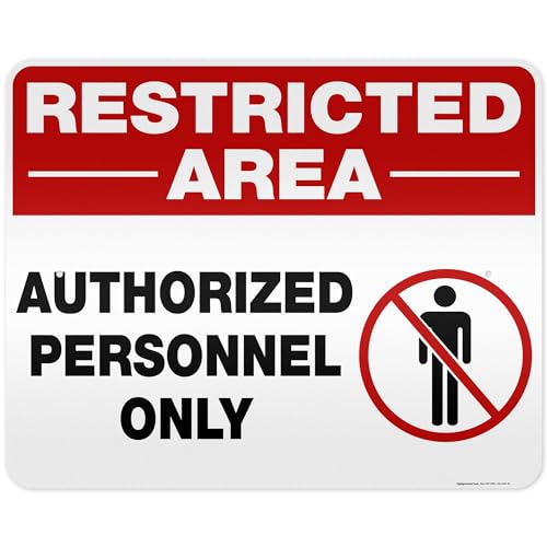 Restricted Area Authorized Personnel Only Sign, 24x30 Inches, 3M EGP - size: 24x30 Reflective Aluminum