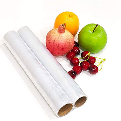 APQ 4 Rolls of Blown Hand Stretch Film 15" x 1500'. Clear Hand Stretch Wrap, 80 Gauge. Tear Resistant Residue Free Film for Moving, Shipping, Wrapping. Industrial Grade Pallet Shrink Wrap Film. - size: 15" x 1500'