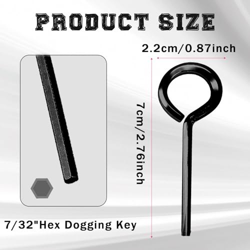 7/32 inch Hex Dogging Key, Black, 8 Pcs - color: Black, size: 7/32