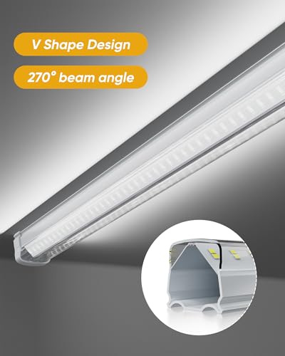 4FT 4 Pack Super Bright LED Shop Lights, 9600LM 60W 6000K Daylight - size: 9600LM-4Pack