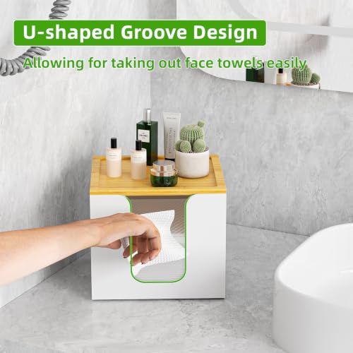 VITVITI Disposable Face Towel Holder for Clean Skin Club, Acrylic Box White - color: White 1