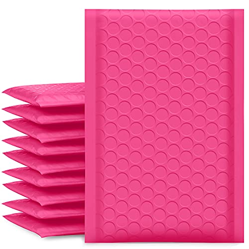 UCGOU Bubble Mailers 4x8" Hot Pink 100 Pack Usable Size 4x7" Shipping Bags - color: Hot Pink, size: 4x8" 100PC
