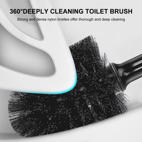 SetSail 2 Packs Toilet Brush and Plunger Set, Semi-Hidden Toilet Plungers - color: Black, size: 2 packs