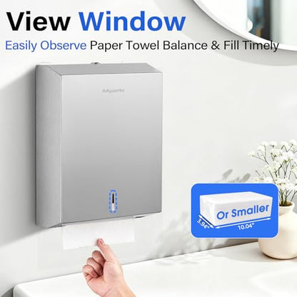 Commercial Paper Towel Dispenser Wall Mount, 304 Stainless Steel - size: 400 C-Fold/525 Multi-Fold