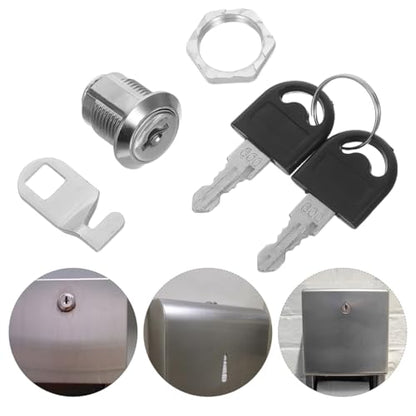 PRETYZOOM Cabinet Cam Lock Cylinder with Keys for Cabinet Mail Box Toolbox - size: 3.70X2.70X1.18CM