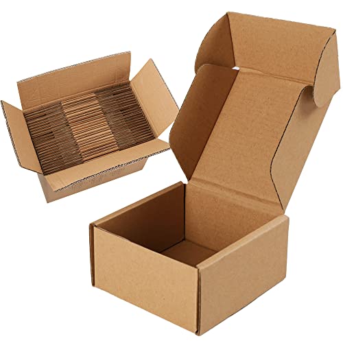 Brown Corrugated Cardboard Boxes - 4x4x2, 30 Pack Small Shipping Boxes for Mailing & Packaging - color: Brown, size: 4 x 4 x 2