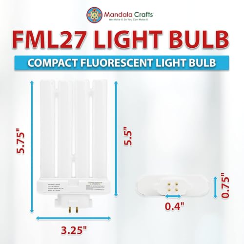 Mandala Crafts Led FML27 27-Watt Compact Fluorescent Light Bulbs - color: 3000k Warm White, size: Pack of 2