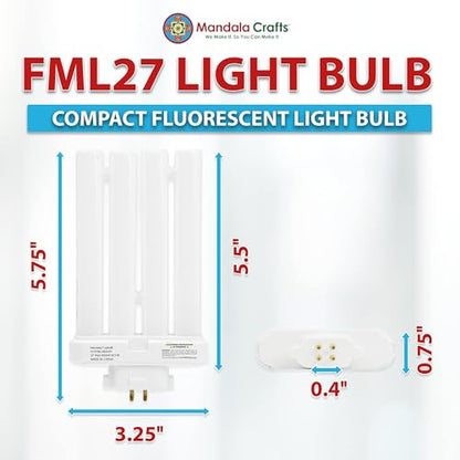 Mandala Crafts Led FML27 27-Watt Compact Fluorescent Light Bulbs - color: 3000k Warm White, size: Pack of 2