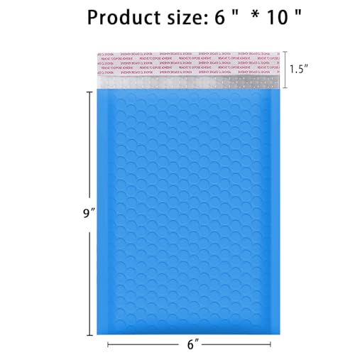 25 50 100 200 500 1000 Pieces, 6x10 inch, Self Seal Waterproof Mailing Envelopes, Poly Bubble Mailers Shipping Bags, Bubble Padded Envelopes, Bulk Color #0 (Light Blue, Usable 6 * 9 inch, 100 Pcs) - color: Light Blue, size: Light Blue, 6x9 inch, 100 Piece