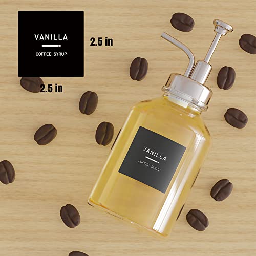 Neatsure 89 Coffee Syrup Labels for Coffee Bar Accessories, Minimalist Preprinted Coffee Stickers for Coffee Station, Essentials for Syrup Bottle & Dispenser Organization - style: Coffee Syrup Labels