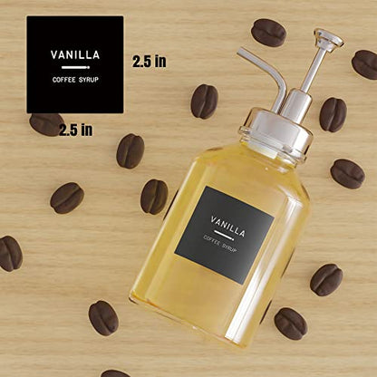 Neatsure 89 Coffee Syrup Labels for Coffee Bar Accessories, Minimalist Preprinted Coffee Stickers for Coffee Station, Essentials for Syrup Bottle & Dispenser Organization - style: Coffee Syrup Labels
