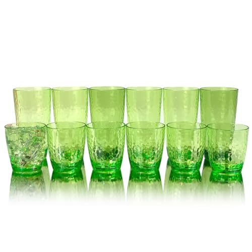 15-Ounce Plastic Tumblers (Set of 6), Reusable Plastic Mugs, BPA-Free Acrylic to Drink Mugs, Shatter Resistant, Textured Interior, Dishwasher Safe (Green, 15 Ounce) - color: Green, size: 15 Ounce