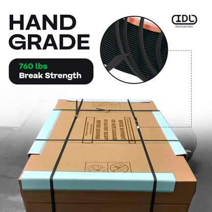 IDL Packaging 1/2" x .028" x 200' Mini Polyester (PET) Strapping Coil, 760 lbs Breaking Strength, Black - UV, Water and Rust Resistance - Flexible and Strong Packaging Banding - size: 1/2W" x 200L' (760 lbs BS)