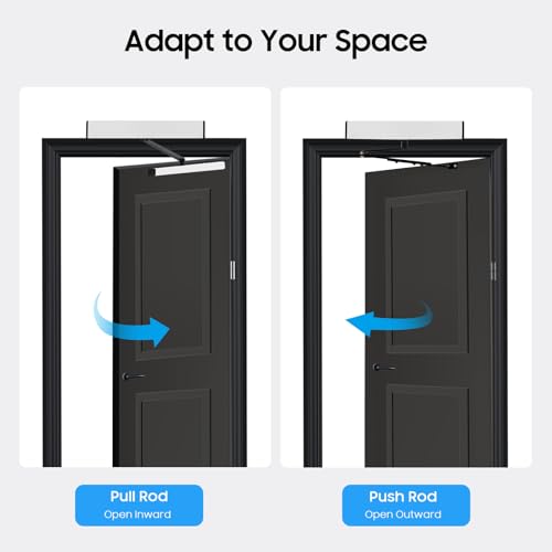 Handicap Door Opener for Disabled People, Automatic Swing Door Opener Kit, 100-240V Door Opener and Closer, 65W Low Energy Swing Gate Operator with Remote Control and Push Buttons