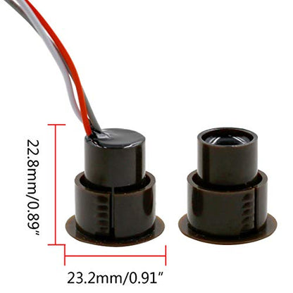 Hxchen 5Sets RC-36 NC+NO Recessed Wired Security Window Door Contact Sensor Alarm Magnetic Reed Switch Brown