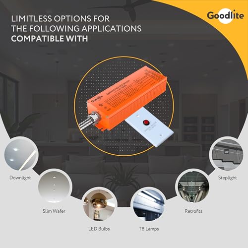 Goodlite 15W Essential Safety Emergency LED Driver: Ensures Continued Lighting During Power Failures, 2000mA, 170Vdc, 90-Min Backup, 120/347V, Quick 24Hr Recharge, for T8, Downlights etc 1ct (G-48410)