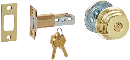 E Series Bright Brass Occupancy Indicator Deadbolt Auxiliary Lock, 1-3/8" to 1-3/4" Door Thickness (Pack of 1)