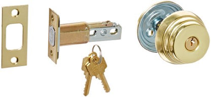 E Series Bright Brass Occupancy Indicator Deadbolt Auxiliary Lock, 1-3/8" to 1-3/4" Door Thickness (Pack of 1)