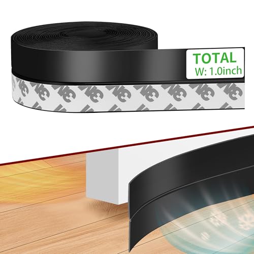 Door Weather Stripping Seal Strip, 1.0 in Black Door Draft Stopper - color: Black, size: 1.0 in-16.5ft