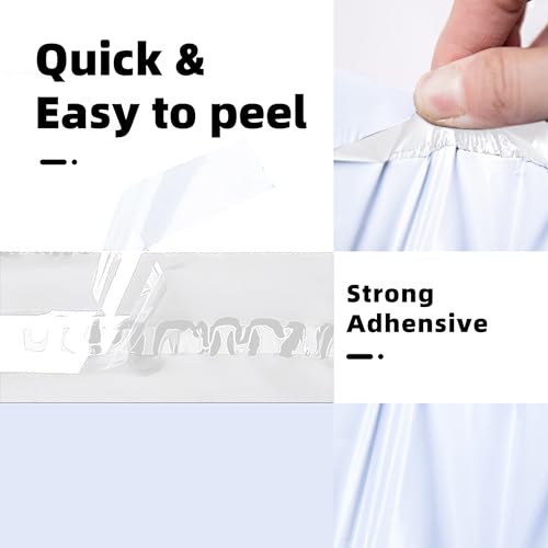POLYSELLS 200 pcs 7.5x10.5 Inches White (Silver) Poly Mailers Shipping Envelopes, Strong Adhesive Sealing, Waterproof, Tear-resistant Postal Mailing Bags for Small Business, Clothes, Non-Fragile Items - size: 7.5"x10.5" 200 PCS