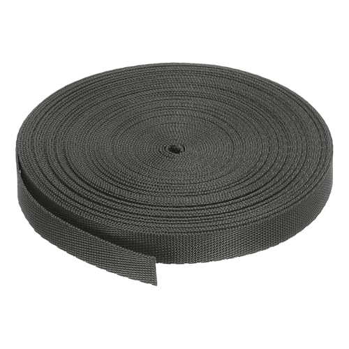 MECCANIXITY Flat Nylon Webbing Strap 3/8 Inch 10 Yards Ink Black - color: Ink Black, size: 3/8 Inch x 10 Yards