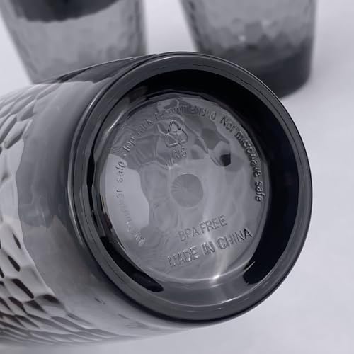 26-Ounce Plastic Tumblers (Set of 6), Reusable Plastic Mugs, BPA-Free Acrylic to Drink Mugs, Shatter Resistant, Textured Interior, Dishwasher Safe (Grey, 26 Ounce) - color: Gray, size: 26 Ounce