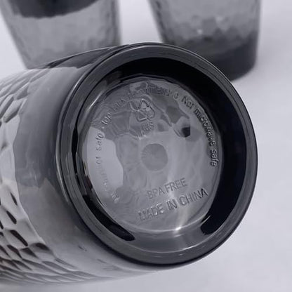 26-Ounce Plastic Tumblers (Set of 6), Reusable Plastic Mugs, BPA-Free Acrylic to Drink Mugs, Shatter Resistant, Textured Interior, Dishwasher Safe (Grey, 26 Ounce) - color: Gray, size: 26 Ounce