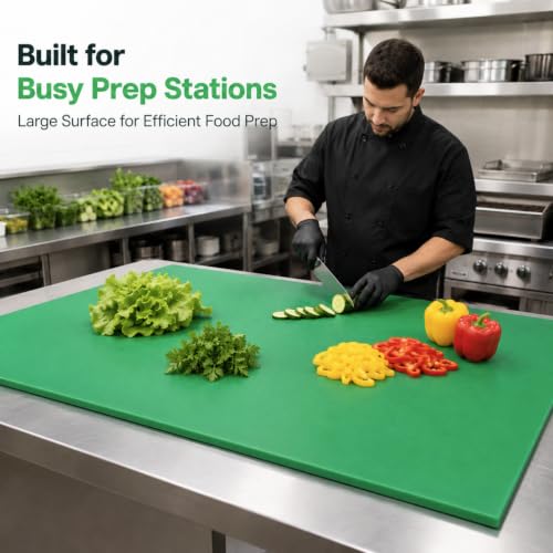 Commercial Cutting Board, 36 x 24 x 0.38 Inches, Green - color: Green, size: 36"L x 24"W