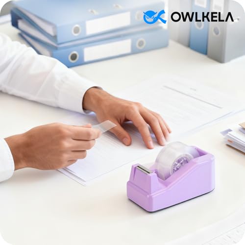 OWLKELA Lightweight Desktop Tape Dispenser, Purple, 1 Pack - color: Purple, size: 1 Pcs
