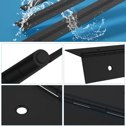 EPHECH 20" Piano Hinge, 2PCS Stainless Steel Continuous Piano Hinge-Black - color: Black, size: 20 Inch