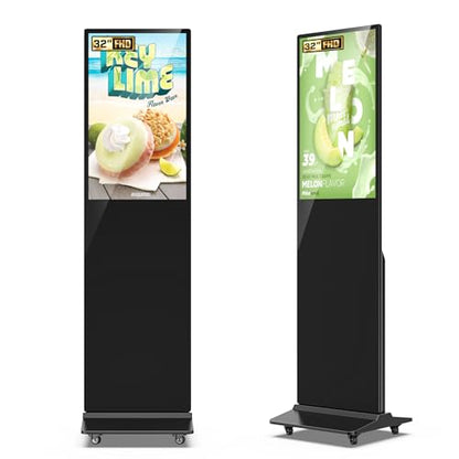 32/43/55/65 Inch Digital Signage Display, LCD Screen Advertising Display Kiosk Interactive Totem Floor Standing Auto AD Player with USB/HDMI/WiFi Android OS (32'' Non-Touch) - size: 32-Inch, style: NonTouch Screen